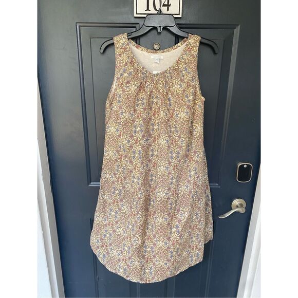 Garnet Hill Fringe Hem Sleeveless Linen Mini Shift Dress Size 8 - Picture 1 of 9